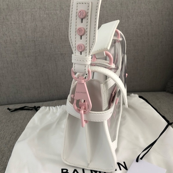 NEW Balmaim bag with tags white/Barbie pink - Picture 5 of 9